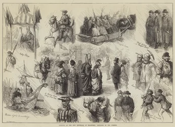 Ouverture de la nouvelle mairie à Bradford, croquis dans les rues